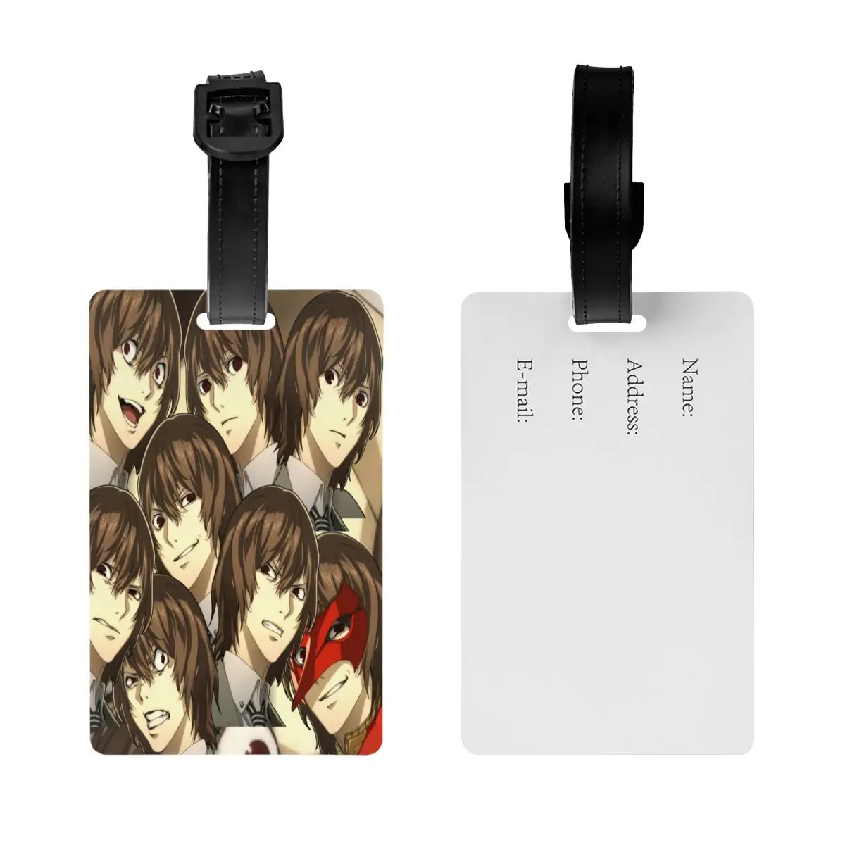 مخصص العديد من وجوه علامة الأمتعة Goro Akechi مع ملصق معرف غطاء الخصوصية لبطاقة الاسم لحقيبة السفر