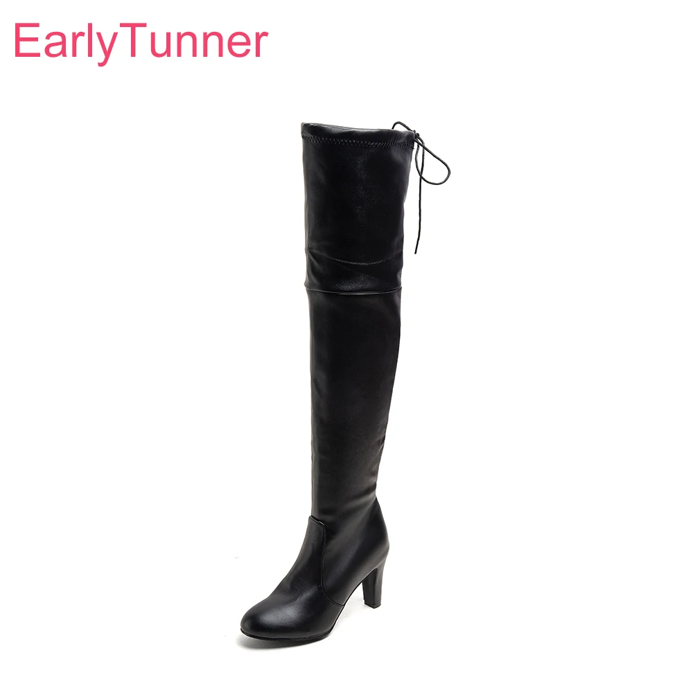 2026 Winter Mature Women Thigh High Riding Boots High Spike Heels Lady Dress Shoes Large Plus Size 12 43 46 48 Non-slip