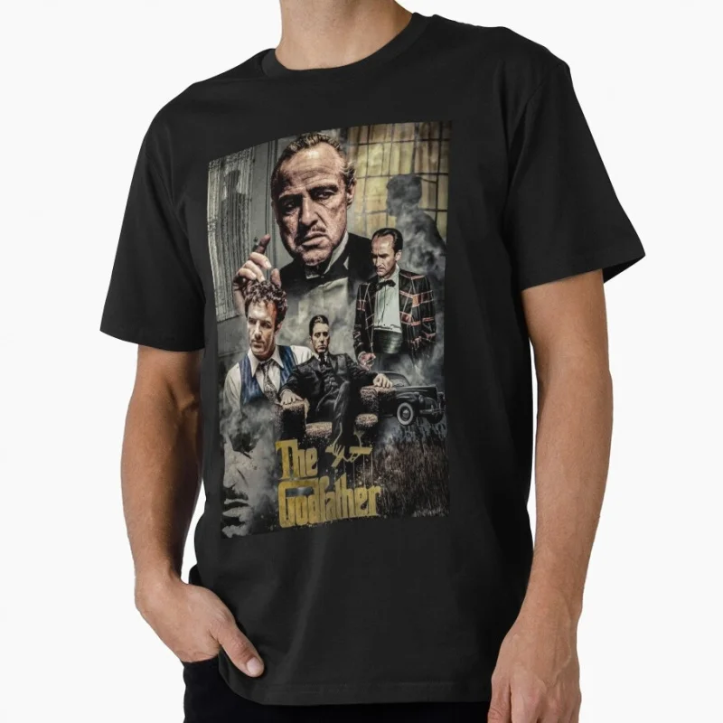 

Retro Crime Movie The Godfather Gift t shirt 0506 Men's 100% cotton O-Neck Short Sleeve Graphic clothes All size tee S-6XL