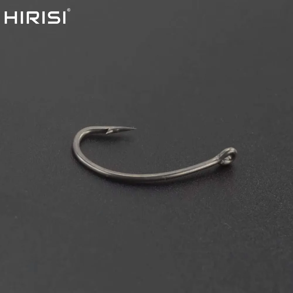 Hirisi 75pcs PTFE Coated High Carbon Steel Barbed Fish Hook With Eye Mix Size Carp Fishing Accessories X501