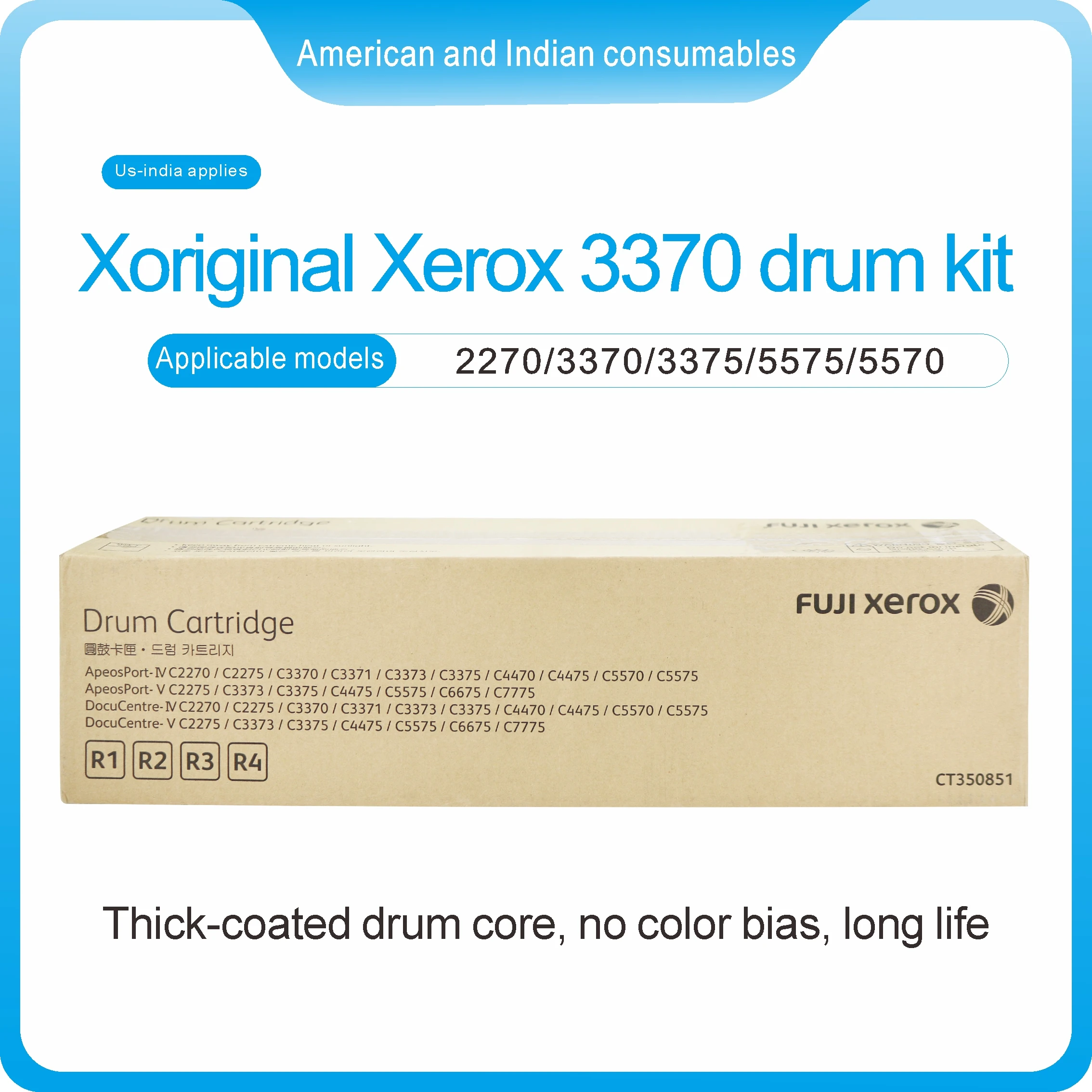 Original Drum unit for Fuji Xerox C2270 C3370 C4470 C5570 C3373 C2275 C3375 C4475 C5575 Drum cartridge CT350851