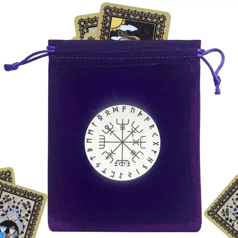 Tarot Card Pouch Bag Purple Tarot Cards Fabric Bag Jewelry Pouch Thickened 12x15cm Velvet Tarot Card Bag Dice Tarot Card Holder