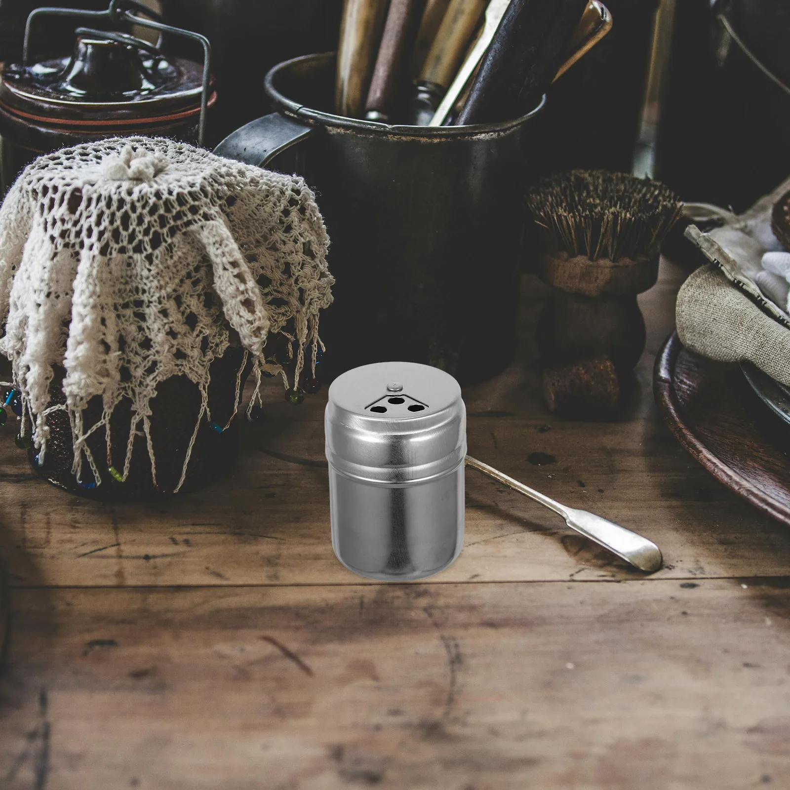 

3pcs Stainless Steel Spice Containers Rotatable Top Sealing Design For Cooking Travel Seasoning Shaker Jar Kitchen Bar Tools