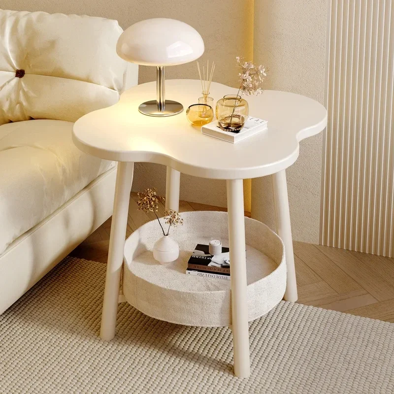 

INS Living Room Sofa Side Table Flower-shaped Balcony Coffee Table Bedroom Bedside Table Lamp Alarm Clock Desktop Organizer Rack