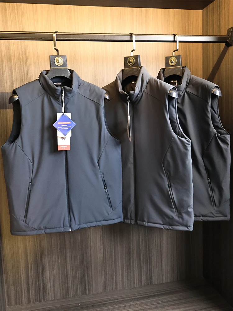 

Tech Cotton Heating Thermal Loing Lightweight Men's Outdoor Sports Jaet Stand Collar Vest Outerwear Faionable Winter