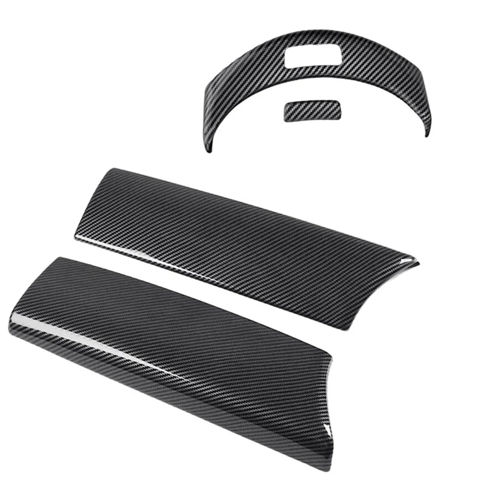 Console Armrest Box & Button Carbon Fiber TextureTrim Interior Accessories For Mercedes C Class W205 For GLC Class X253