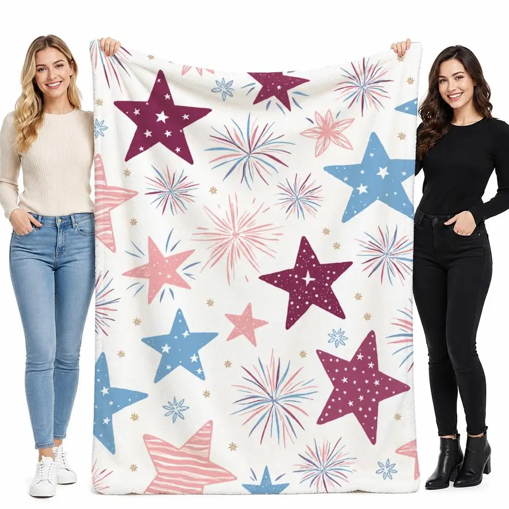 Firework Pattern Gift for Men Throw Soft Cozy Flannel Blanket for Couch Sofa Bed, Mid-Century Modern Art Lover Gift