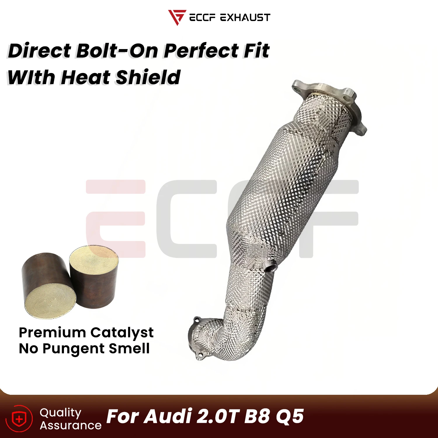 Sporty Downpipe with Heat Insulation For Audi 2.0T B8 Q5 Aggressive Exhaust Sound Plug and Play Upgrade Performance