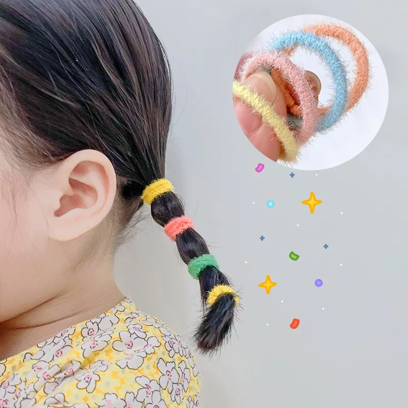 300 Pcs Cute Baby Girls Cute Colors Classic Elastic Hair Bands Children Soft Scrunchies Rubber Bands Kids Hair Accessories