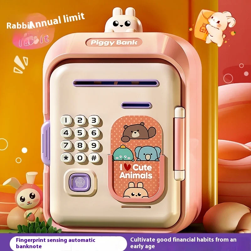 Electronic Piggy Bank Children'S Cash Box Password Safe Smart Fingerprint Piggy Bank Automatic Banking Children'S Gift Money Box