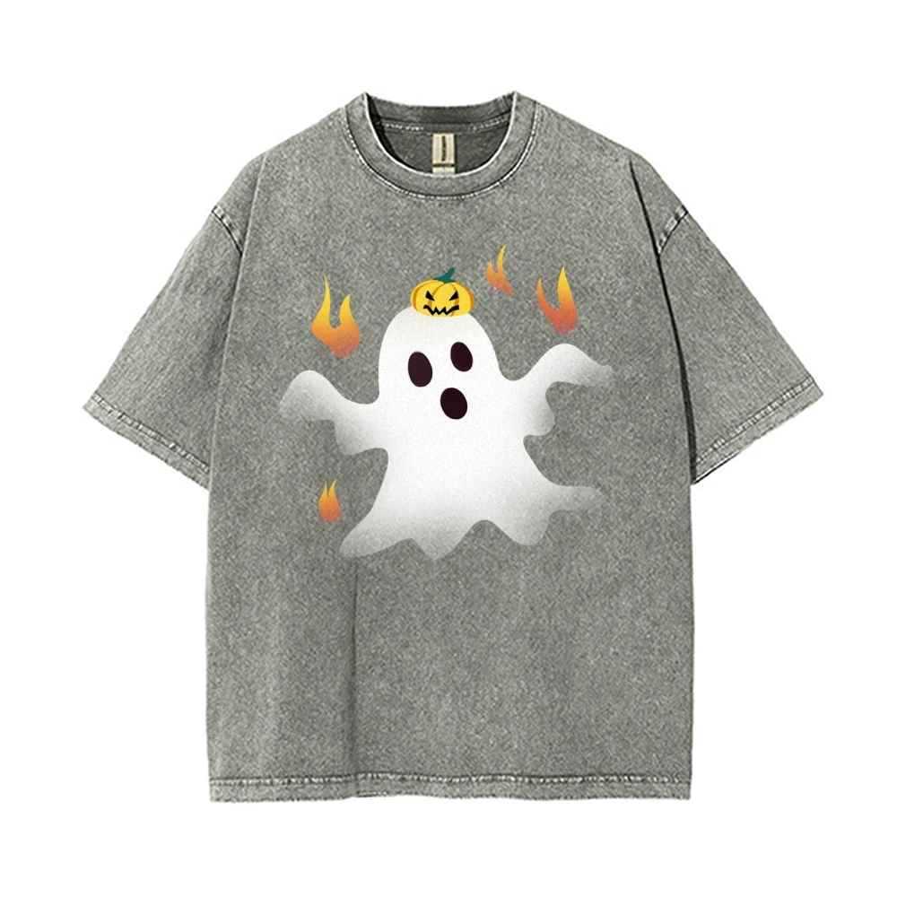 

Halloween Ghost Shirt, Cute Halloween Shirt, Halloween Unisex Shirt, Spooky Season Shirt, Ghost, Flame, Pumpkin