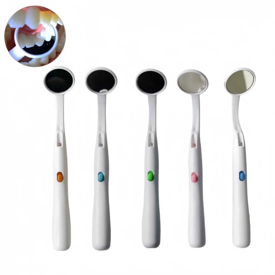 

1pc Dental Mouth Mirror with LED Light Anti Fog Checking Mirror Oral Examination Tools Reusable Home Dentist Use Dental Supplies