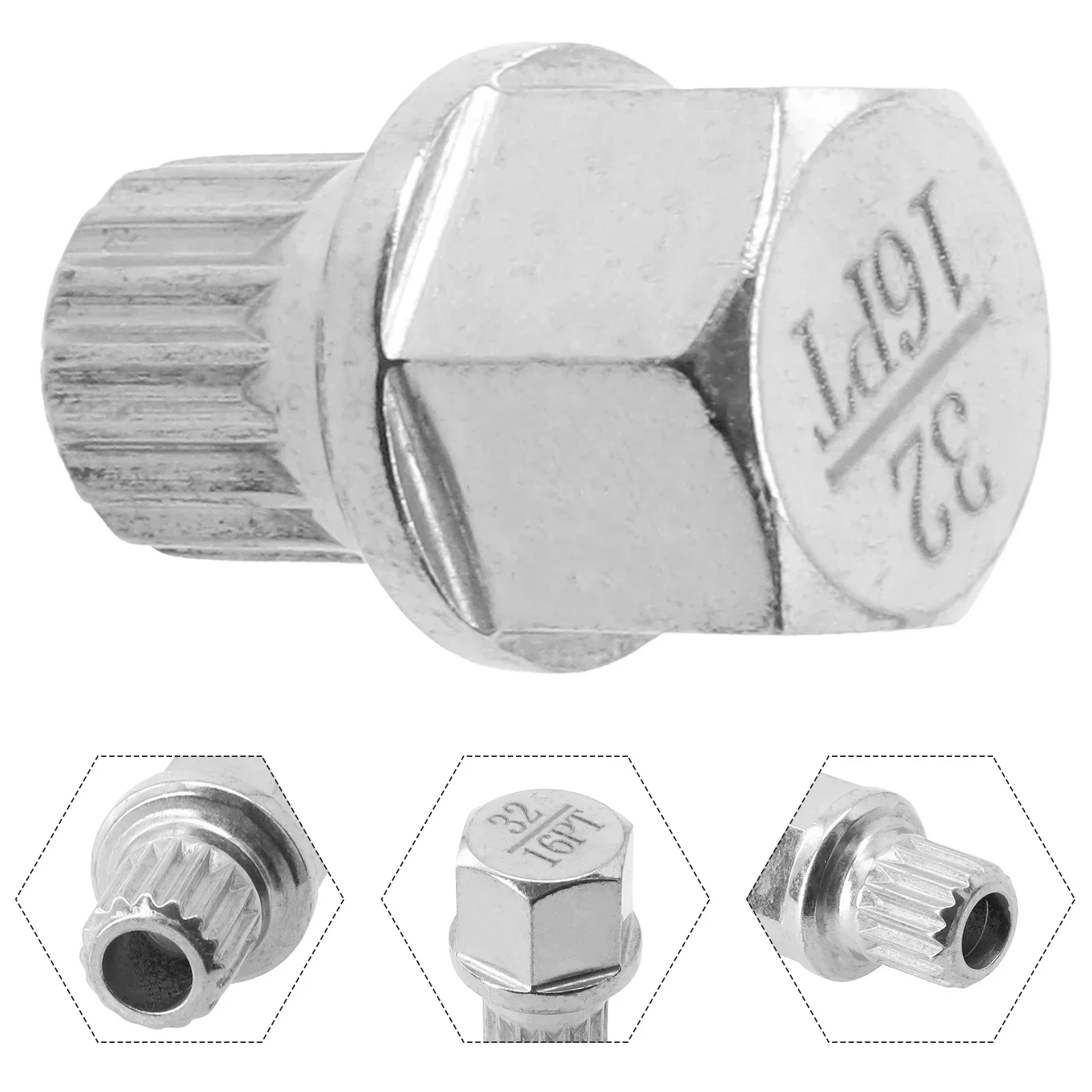 

32/16PT Hollow 555Car Anti Theft 111Wheel 222Lock 333Lug Nut Screw Removal Key 20 X 28mm / 0.79" X 1.10" Wheel Lock Lug Nut