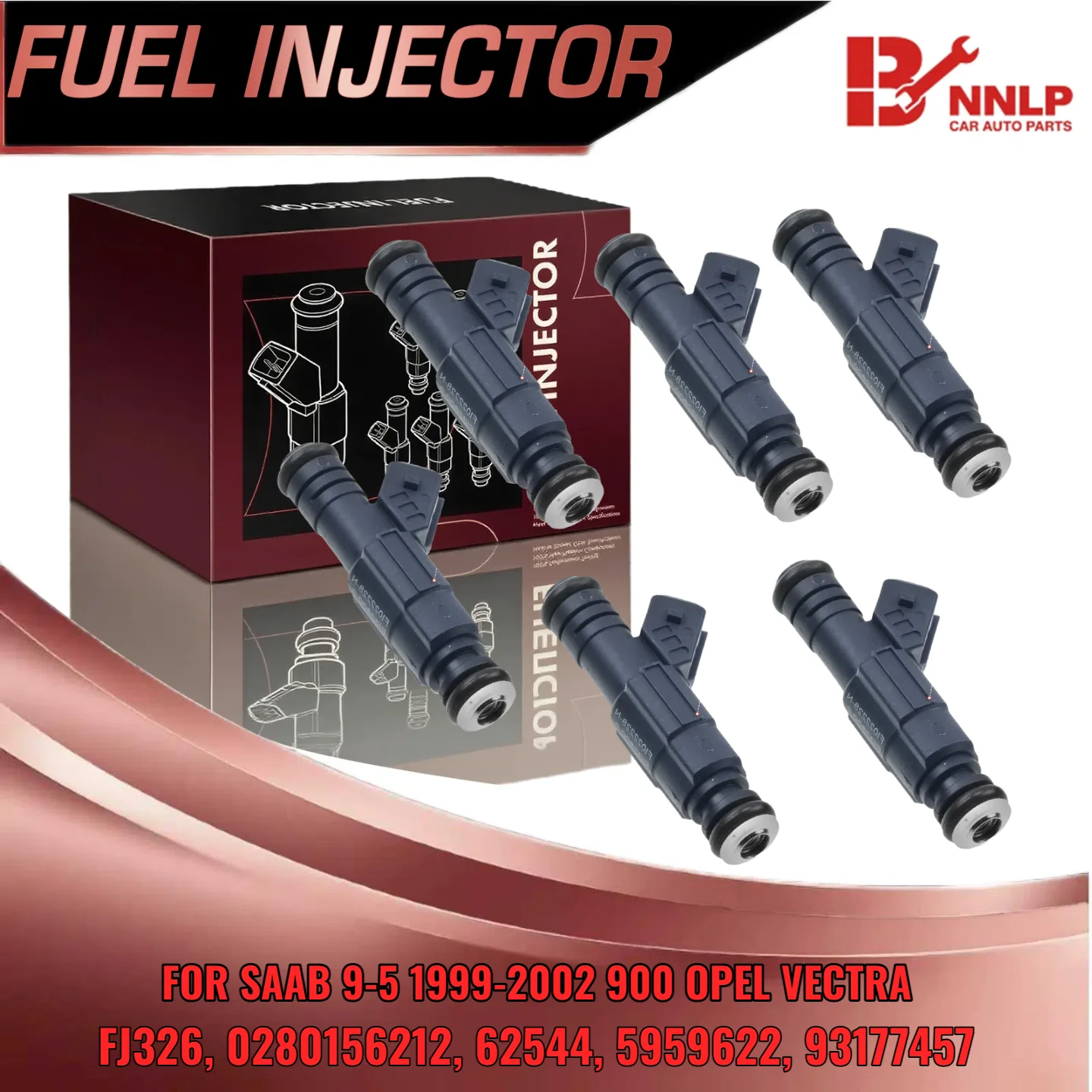 

Set of 6 Fuel Injector for Cadillac Catera 1997 2001 for Saab 9 5 900 9000 3 0L 2 5L FJ326 0280156212