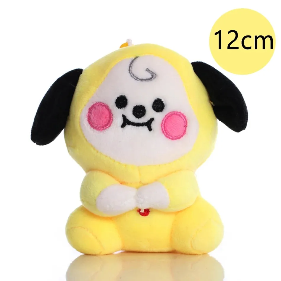 12-24cm B-T Cartoon Baby-Anhänger Plüsch-Schlüsselanhänger Spielzeug Bangtan Boy Groups Plüschtiere Cartoon-Rucksack-Dekoration Puppen Kindergeschenke