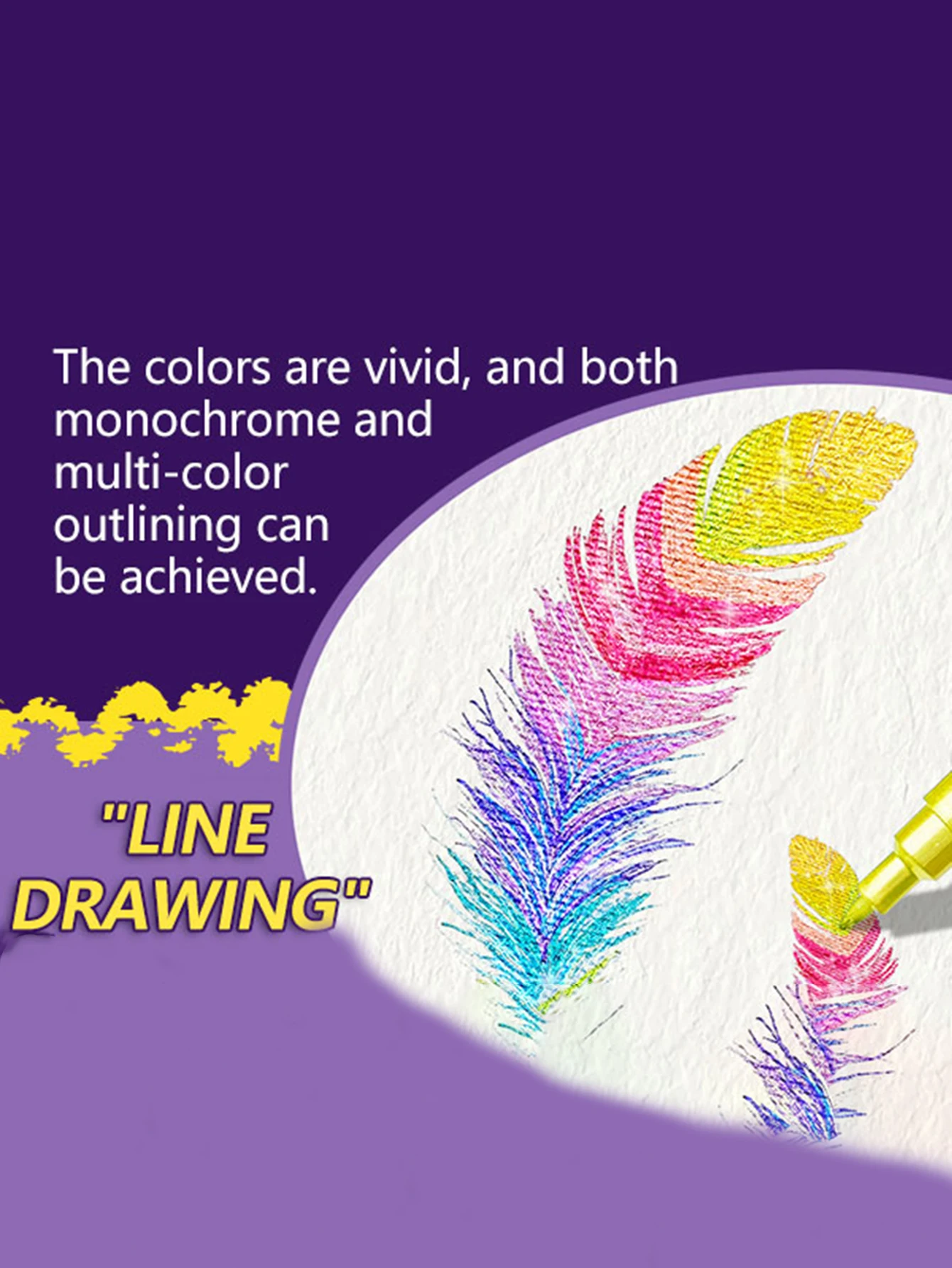 24-Farben 1,0mm Stiftspitze Glitzermarker, Leuchtende Farben mit Mischbarem Aquarellstift, Unverzichtbar für Buchskizzen und Zeichnungen – Detail 8