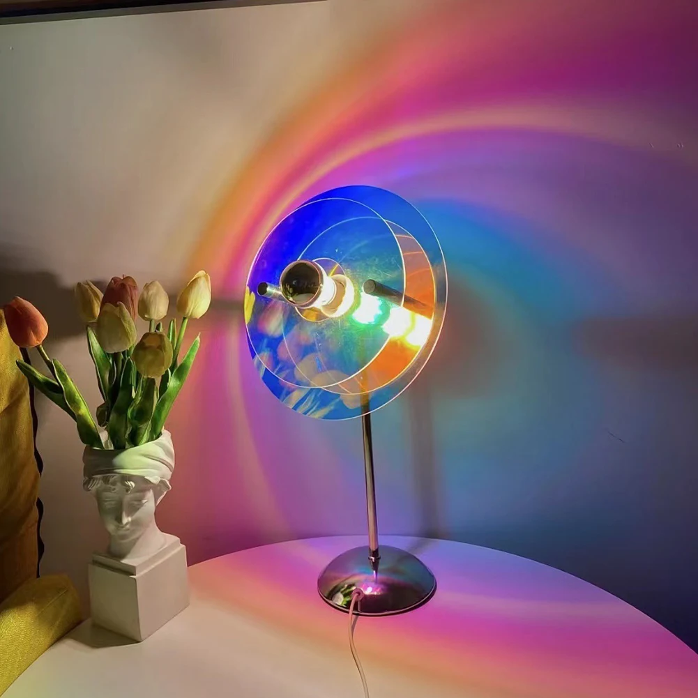 USB Table Lamp, Romantic Love Projector Lamp With On/off Switch Shadow Desk Lamp For Photography Party Home Living Room Decor