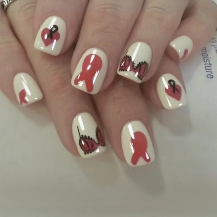 

24PCS Simple Short Square Fake Nails with Glue Red Ribbon Heart Patterns False Nails for Women Wearable Sweet Nail Manicure Tips