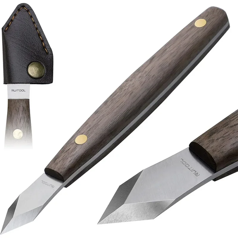Marking Knife Thin Blade Scribing Tool With Dual Grooves For Woodworking Double Beveled Blade (2.6