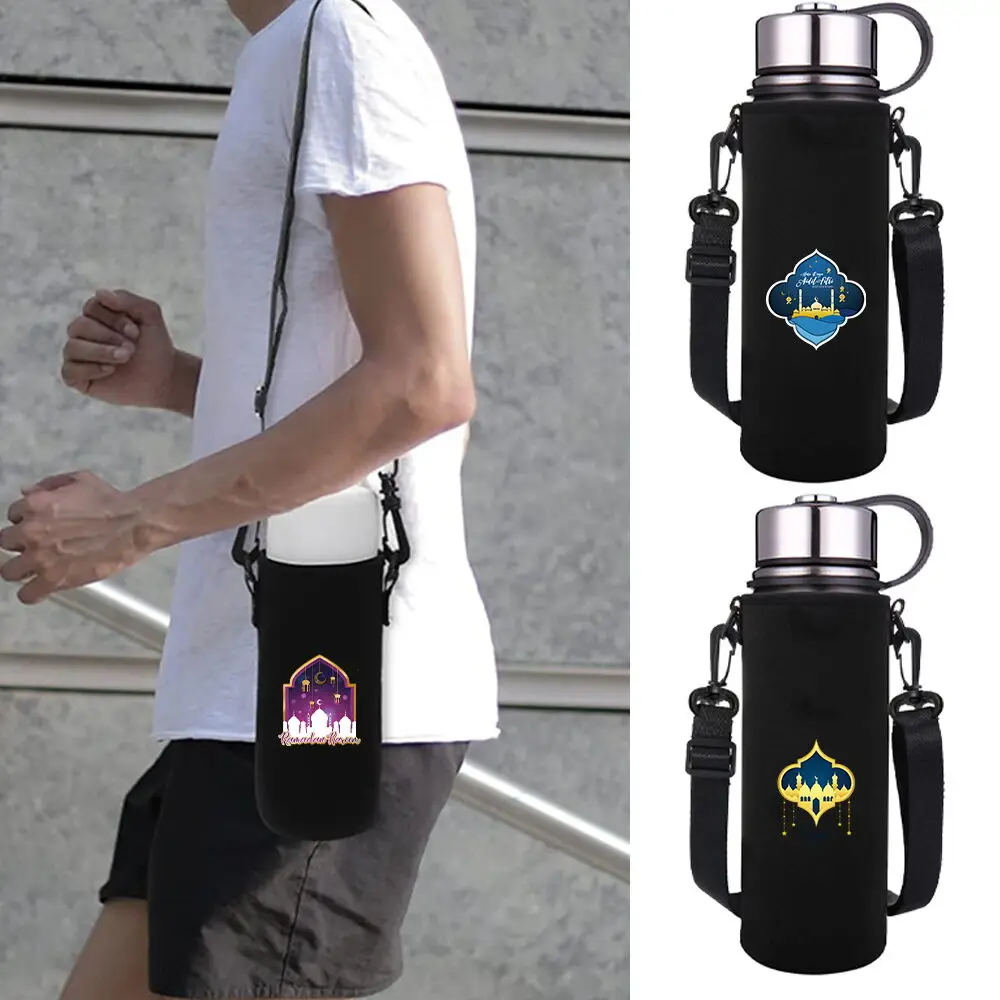 

550-1500ML Insulated Water Bottle Sleeve Bag Cover with Adjustable Strap Water Cup Carrier Bags Outdoor Travel Accessories