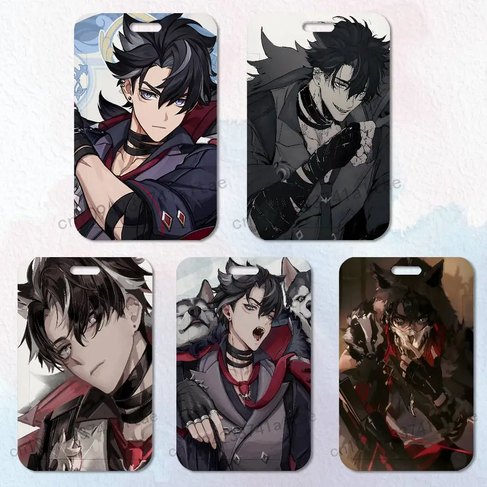 

W-Wriothesley Genshin Impact Badge Holder Pass Bus Work Card Cover Chest Pocket Students Card Holder Small Gift