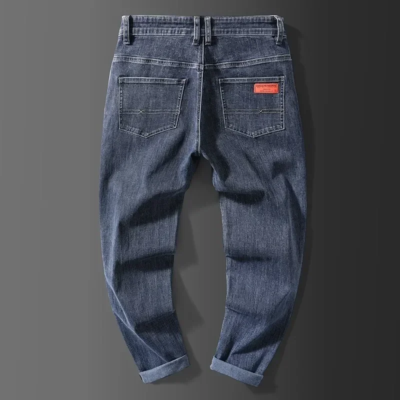 Wysokiej klasy marka męska luźna szeroka nogawka spodnie modna moda młodzieżowa Streetwear Casual proste spodnie jeansowe 2022 jesienne męskie jeansy