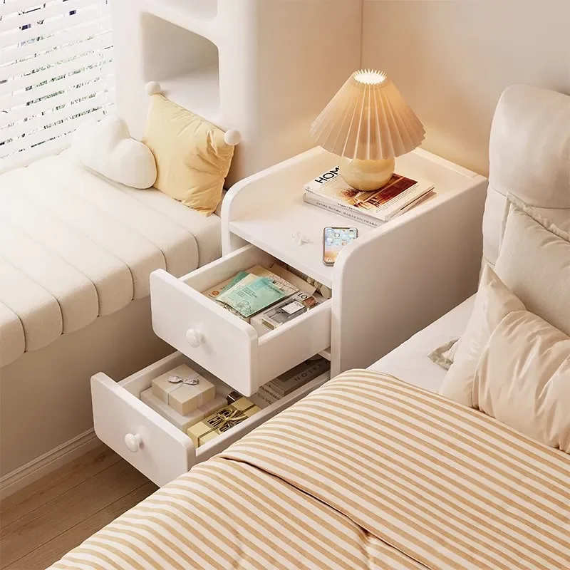 Solid Wood Bedside Table Narrow Storage Cabinet for Bedroom Crevice Space Simple Bookshelf Small Locker Unit
