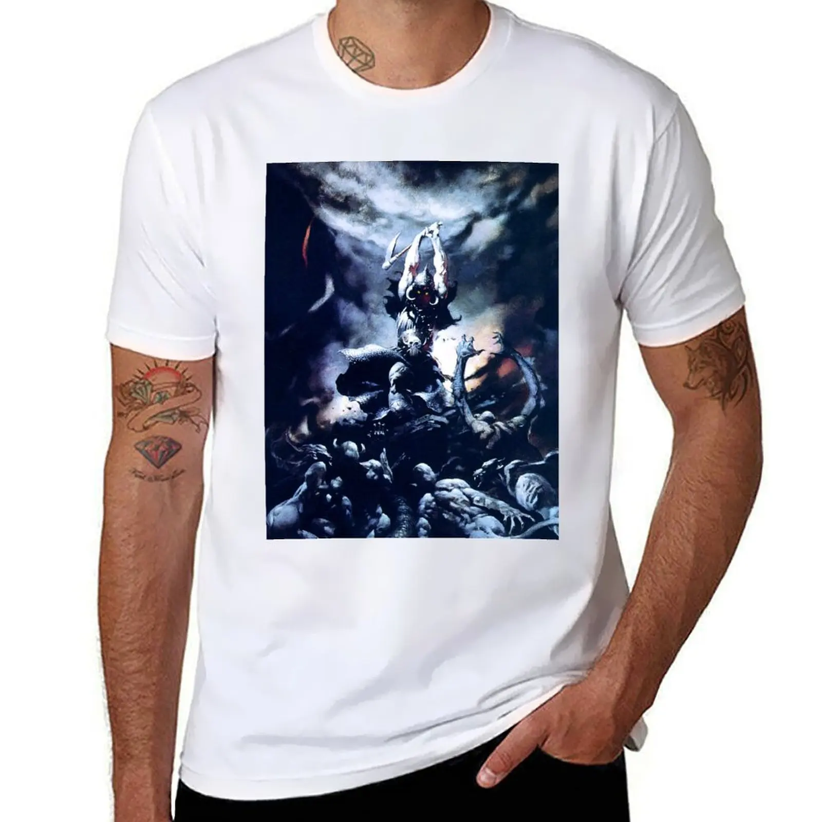 

Frank Frazetta - Death Dealer T-Shirt Work Wear Breathable Tee