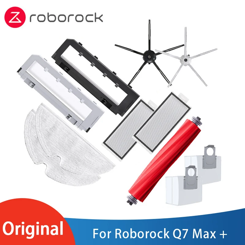 Original Roborock Q7 Max + Accessory of Washable Filter Main Brush Mop Side Brush Dust Bag Robot Vacuum Cleaner Parts Optional