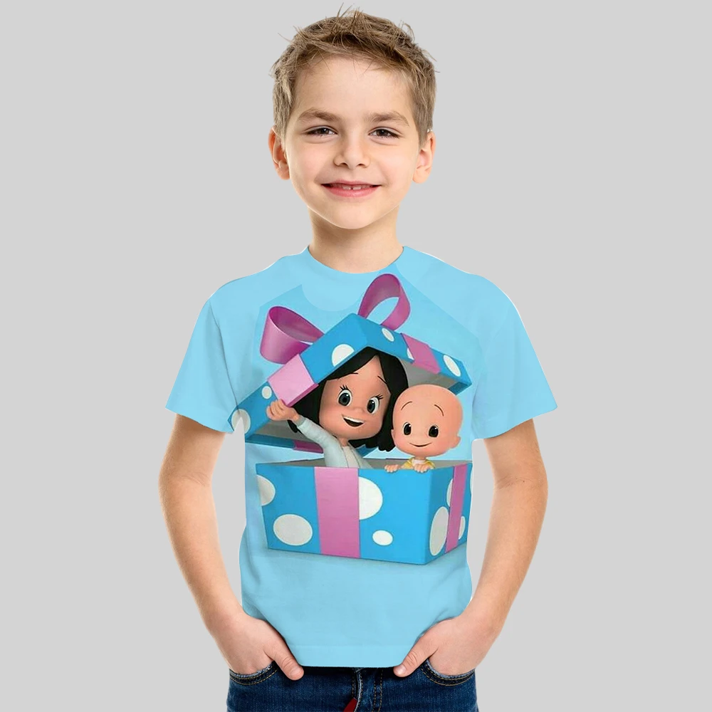 Cleo And Cuquin Cartoon T-shirt Kids Summer New Tees Girls Anime Short Sleeve Topper Boy Casual Round Neck Tee