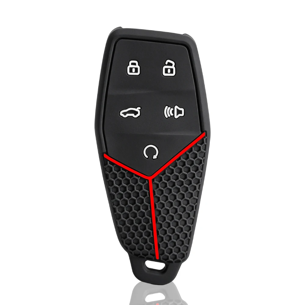 For MG One 2022 2023 2024 Silver Edge Silicone Car Key Case Remote Protection Cover Bag Shell Fob Keychain Holder Accessories
