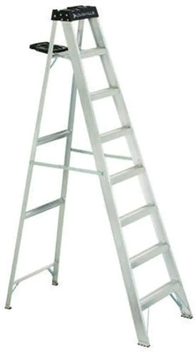 8-Foot Aluminum Step Ladder, 300-Pound Load Capacity, Type IA, AS3008