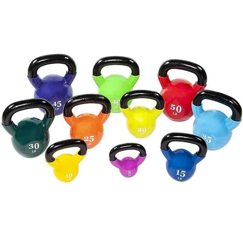 Adjustable soft competition coated rubber gym strength cast iron colorful vinyl kettlebell fitness manufacturer