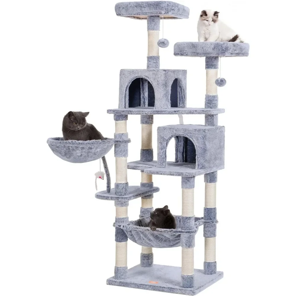 Imagem -05 - Gato Indoor Tree com Scratch Plate Comfort Hammock Sisal Scratching Post Bollard Toys Pet Products Home Garden