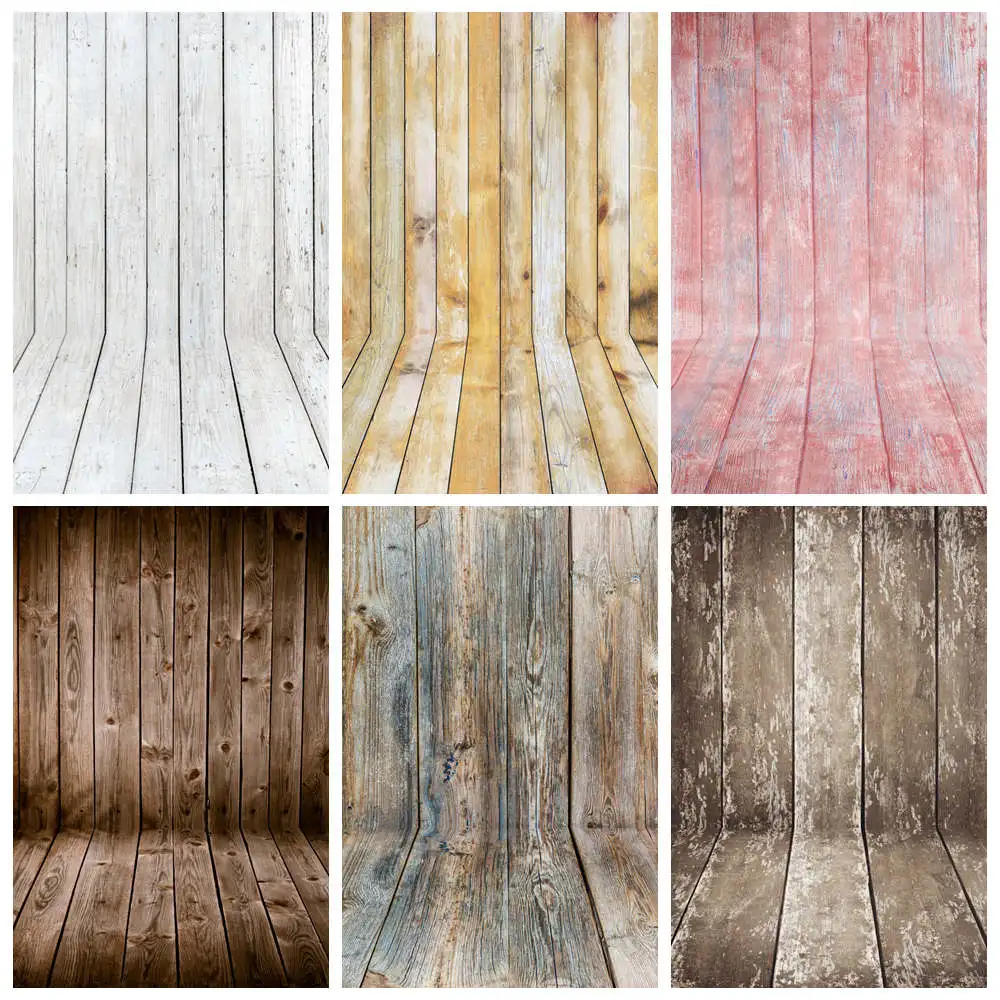 

Planks Decoration Photography Backdrops Stand Grunge Wooden Board Wall Floor Custom Party Studio Photo Booth Backgrounds Props