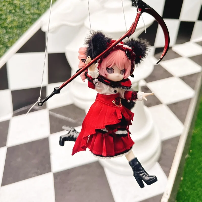 In Stock 18cm Black Red Scythe Articulated Model Backpack Charm Decoration Accessories Figurine Collectible 1/12 1/8 BJD MJD view 3