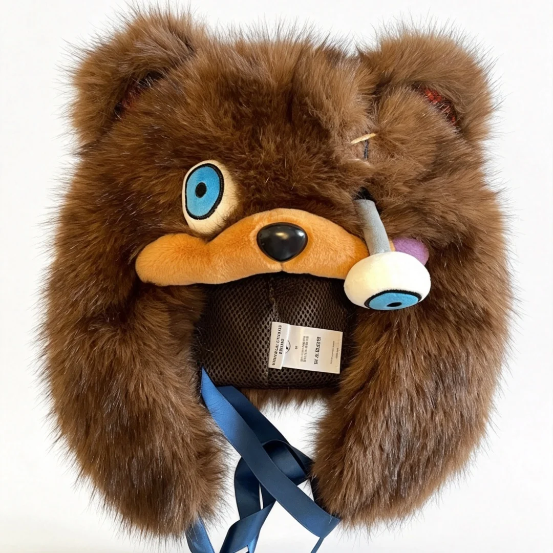 Universal Studios 2026 Halloween Limited‑Edition Hamikuma Bear Plush Hooded Trapper Hat, Souvenir Gift