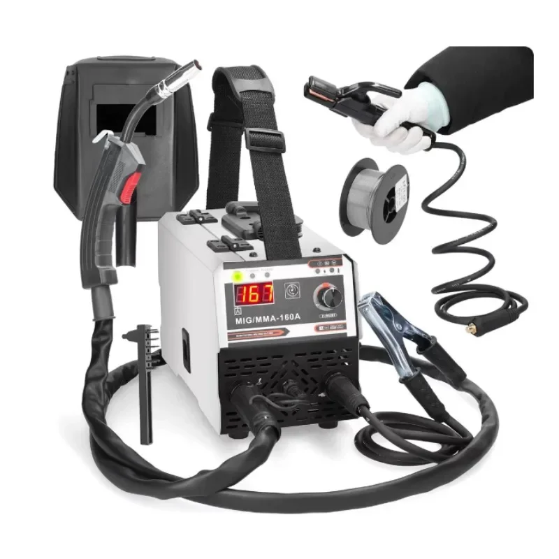 120A Gasless MIG Welding Machine Dual Voltage 110V/220V Household Multifunctional Welder with Full Set Accessories
