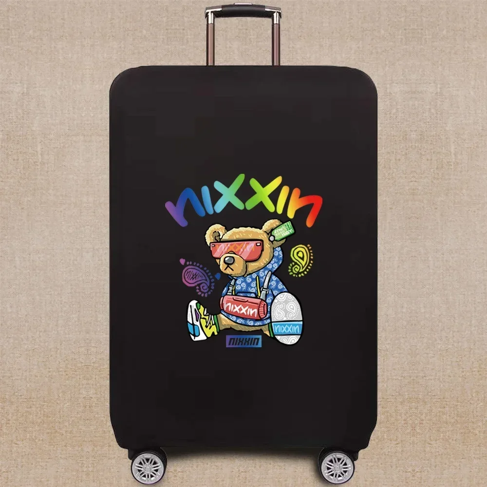 New Suitcase Cover Protective Suitcase Trolley Case Travel Dust Cover 18- 28inch Bear Pattern Series Elastic Luggage Protective