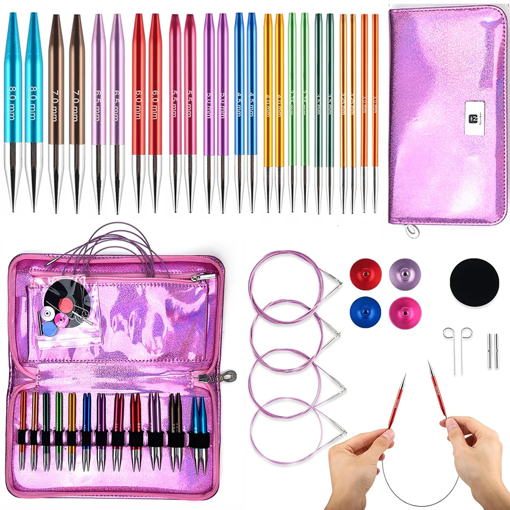 12 Pairs Knitting Needles Removable Crochet Hooks Needles Handmade Crafts DIY Sleeve Collar Scarves Gloves from 3.0mm to 8.0mm