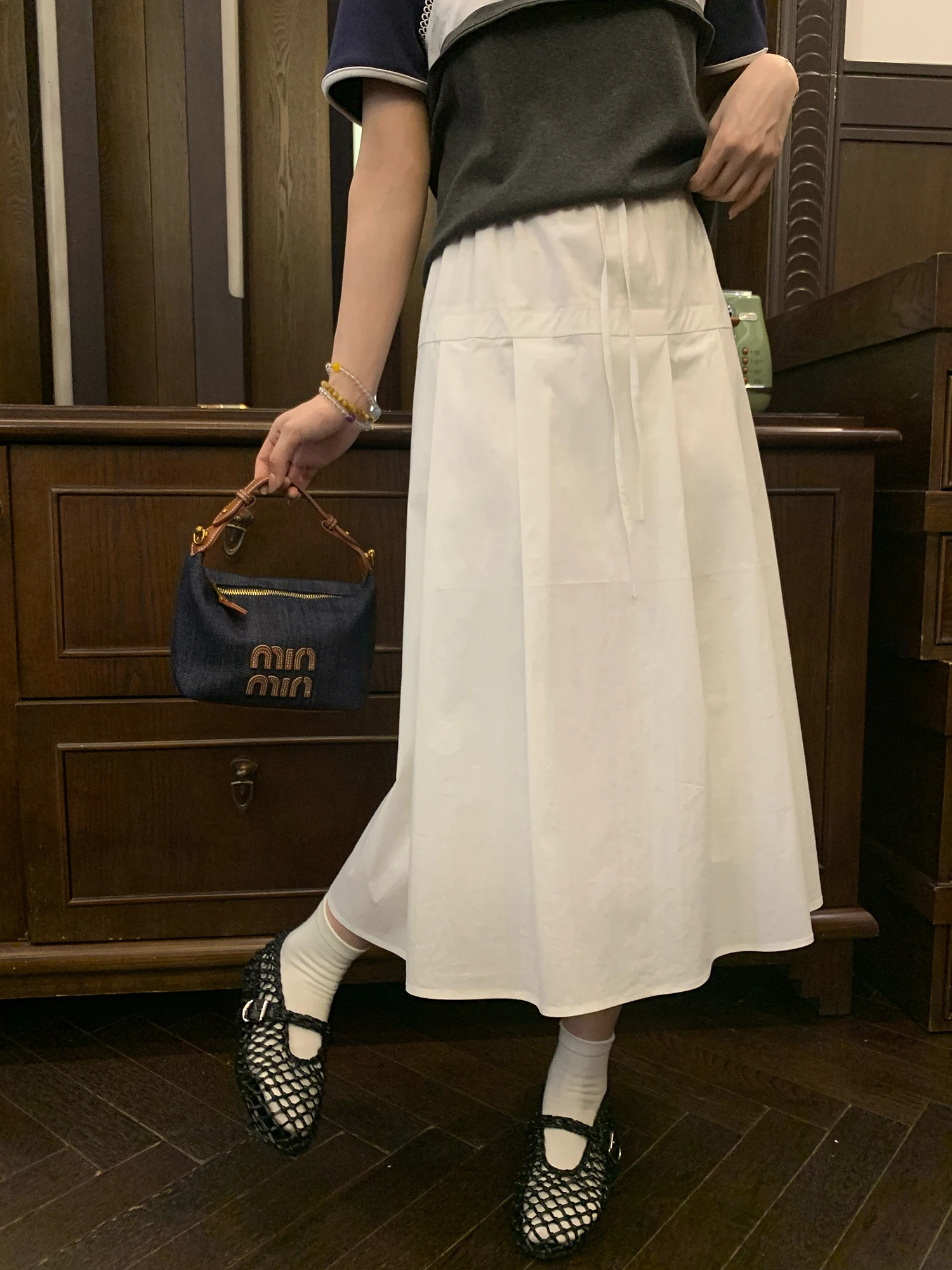 

Юбка-плиссе с высокой талией Ele NAZ в корейском стиле, летняя, с эффектом плиссировки, больших размеров, фасон «зонтик»