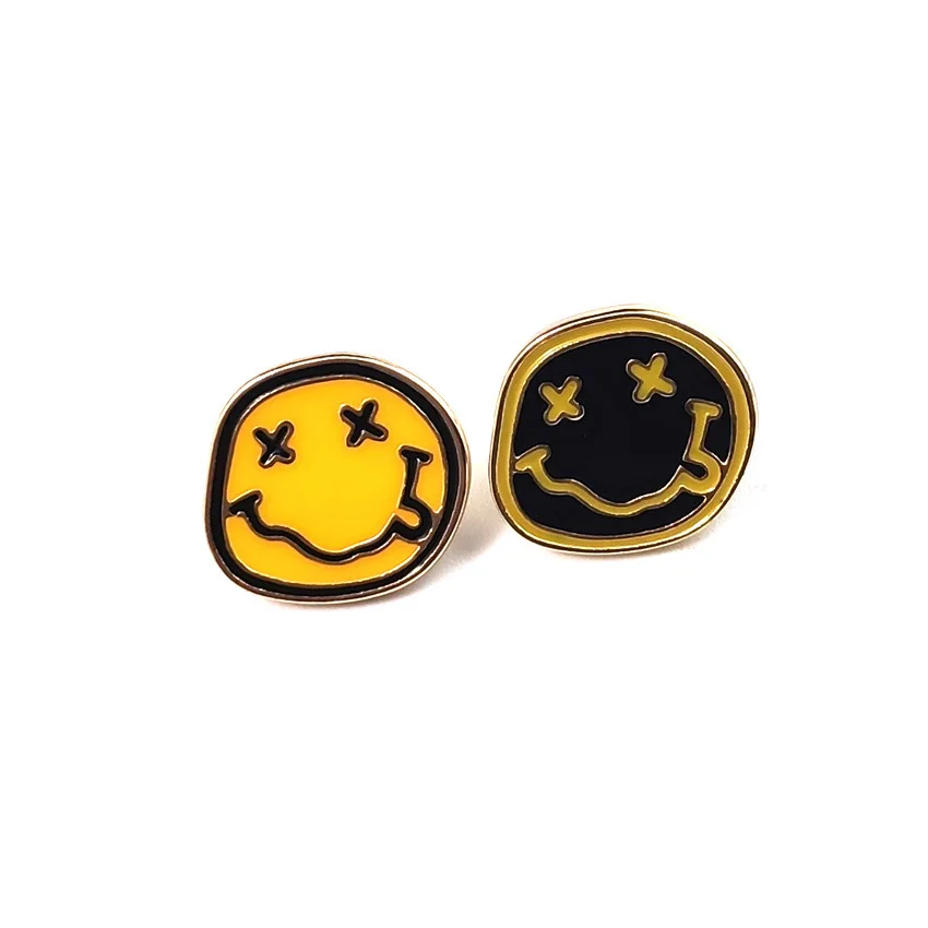 Timlee X009 Cartoon Cute Smile Face Metal Brooch Button Pins Girl Gift Jewelry Wholesale