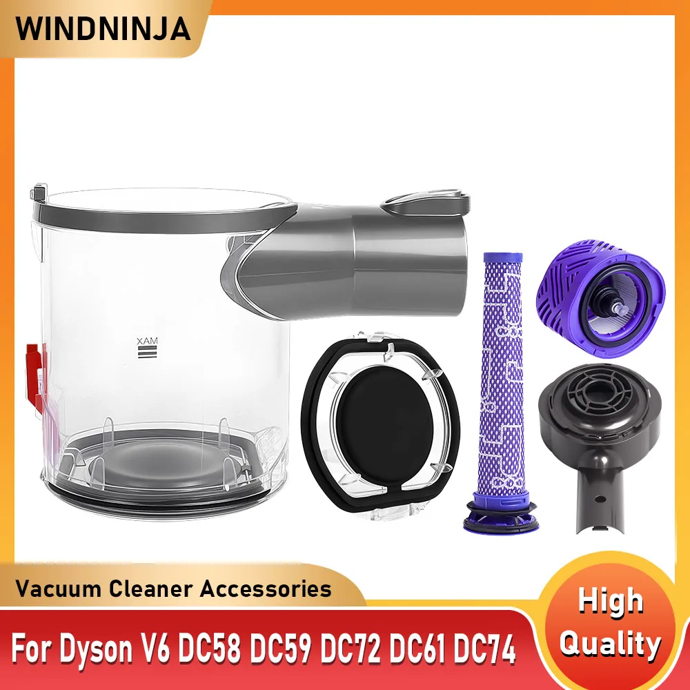 For Dyson V6 DC58 DC59 DC72 DC61 DC74 Vacuum Cleaner Spare Motor Rear Cover Back Cover HEPA Filter Dust Bin Replacement Parts