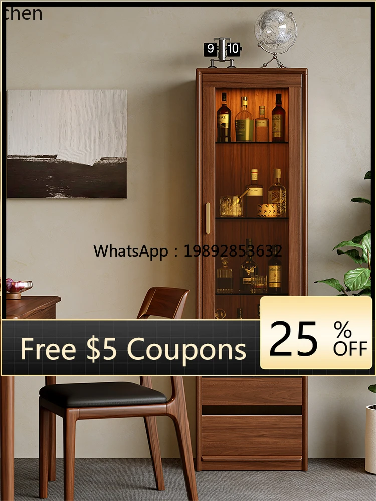 

WW figure glass door display cabinet living room wall storage new Chinese home display wine side cabinet