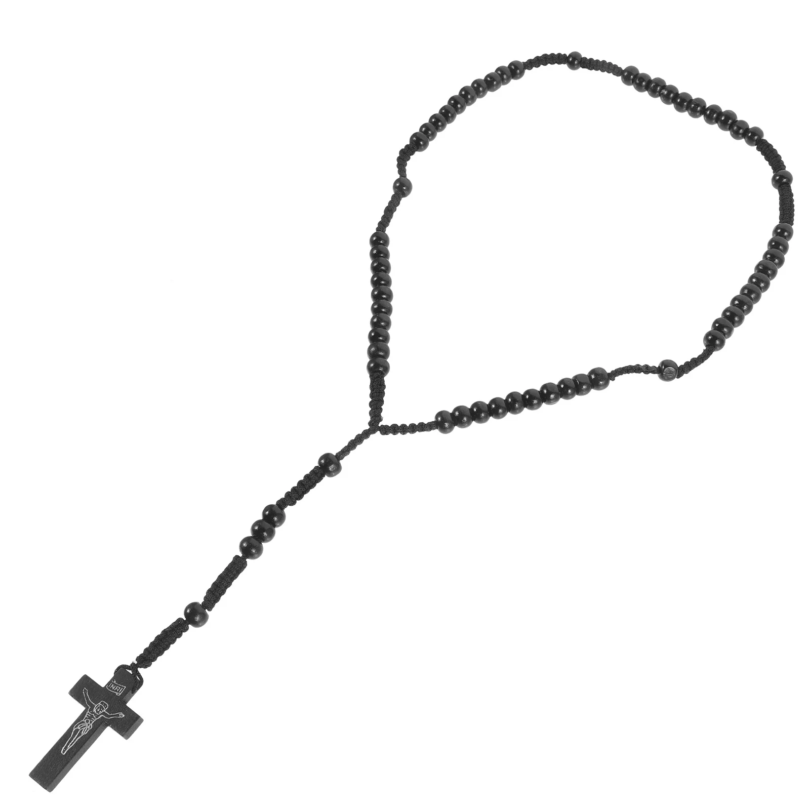 Wooden Bead Pendant Necklace For Women Men Men Vintage Faith Jewelry Chain Accessory Daily Wear Trendy Chic