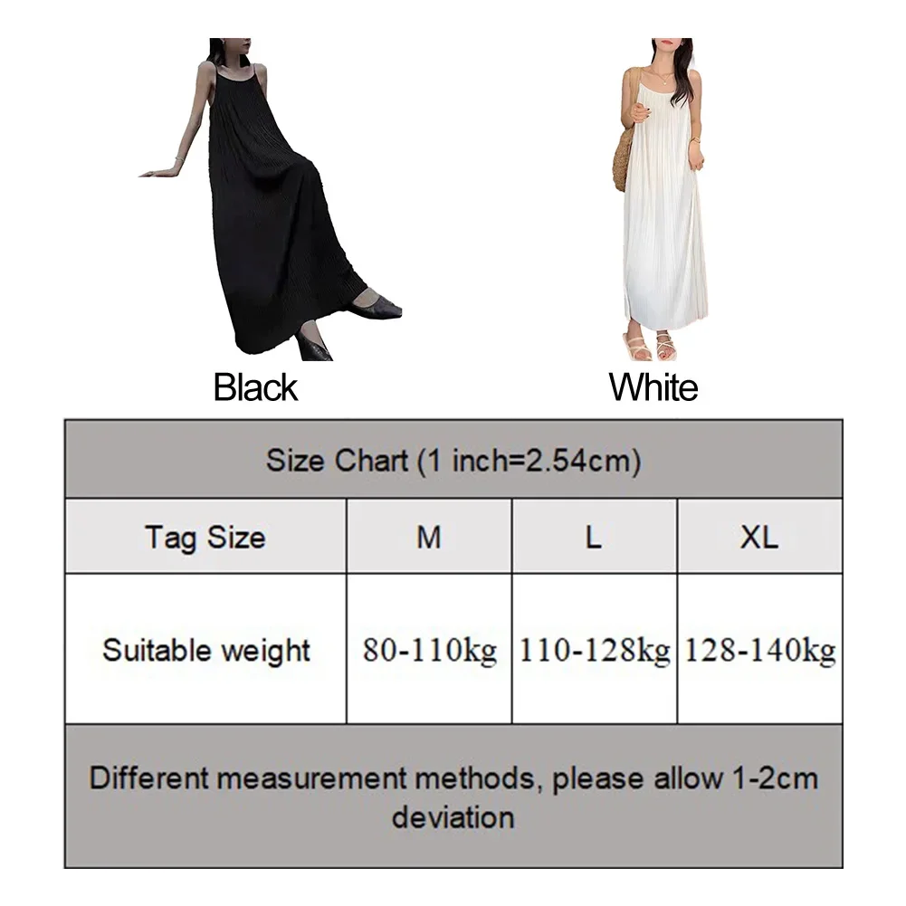 Artesanía de calidad, ajuste relajado, estilo de manga, ropa interior, sin esfuerzo, estilo perezoso, vestido con tirantes para mujer plisado