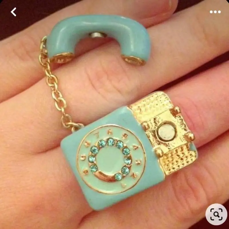 Spicy Enamel Vintage Telephone Magnetic Ring Mobile Phone Grip Anti Drop Finger Holder Accessory