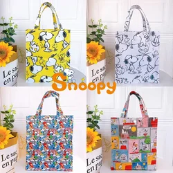 Snoopy Print Cute Cooler Lunch Bag Portable Insulated Canvas Bento Tote Thermal School Picnic Food Storage Pouch Students Gift