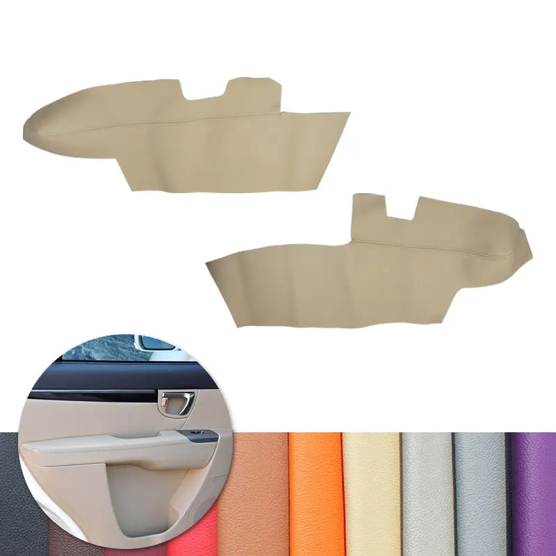 Microfiber Leather Interior Door Armrest Panel Cover Trim, Wear-resistant Decor Fits Hyundai Santa Fe 2006-2012