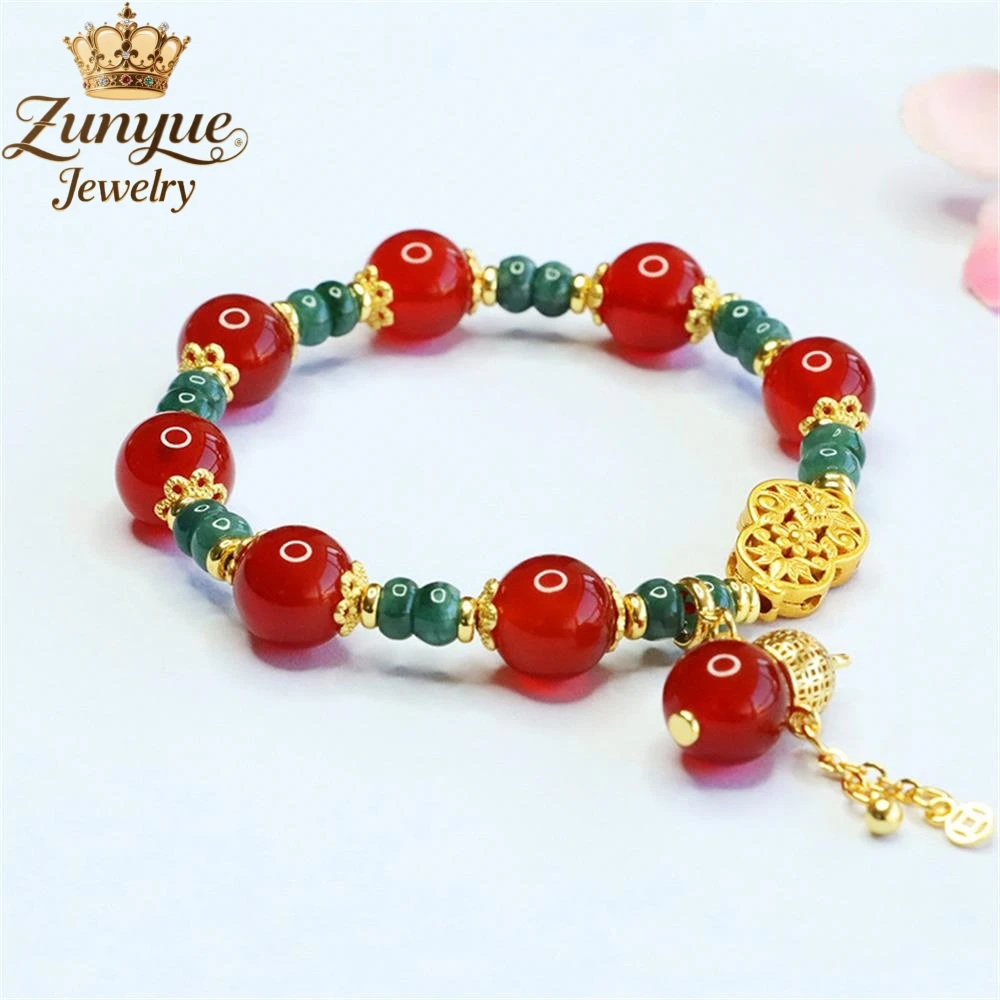 

Natural Red Agate And Blue Water Jadeite Abacus Bead Bracelet Luxury Quality Fashion Fine Jewelry Exquisite Elegant Popular Gift
